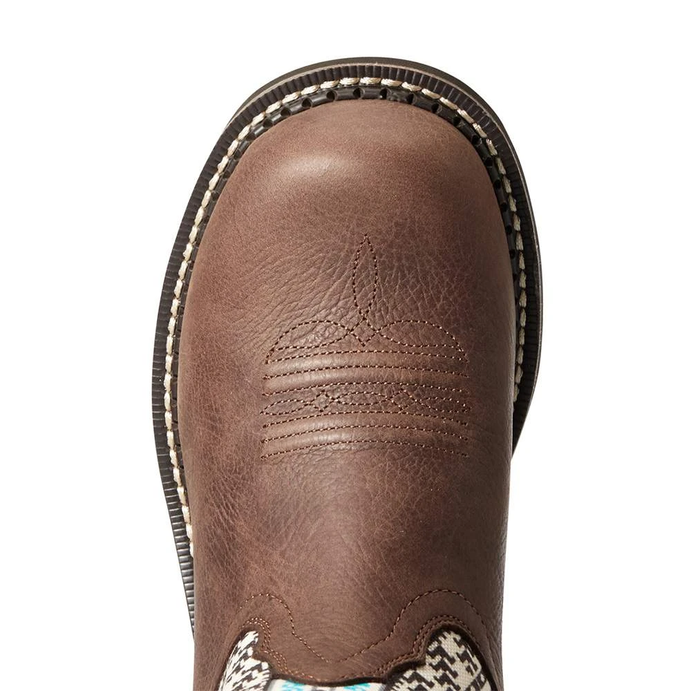 Ariat Women Dark Cattage/Turquoise 8` FatBaby Western Boot - Image 4