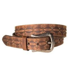 Gem Dandy Accessories Womens Brown Distressed Belt