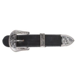 Vogt Silversmiths Engraved Tombstone Rope Edge 1 1/2in. Buckle Set