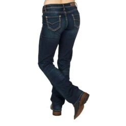 Rock & Roll Cowgirl Riding Extra Stretch Dark Wash Jeans