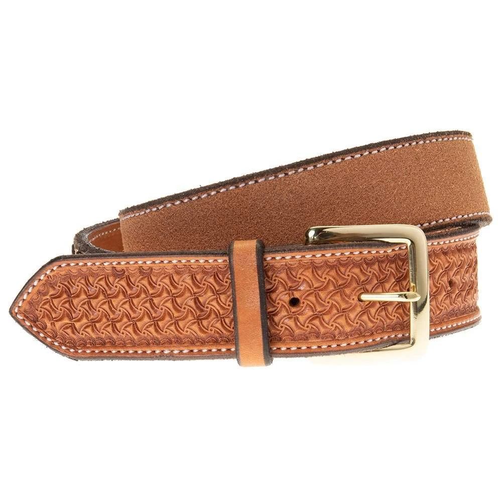 Texas Saddlery Saddle Tan Rough Out Spider Combo Belt