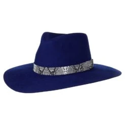 Women's M+F Navy With White Snake Band Fashion Hat
