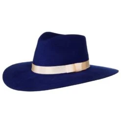 Women's M+F Navy With Cream Band Fashion Hat