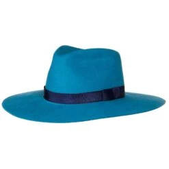 Women's M+F Turquoise With Navy Band Fashion Hat