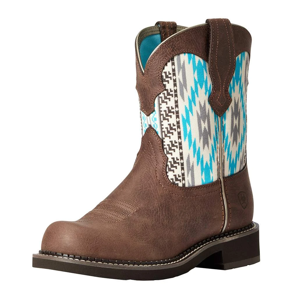 Ariat Women Dark Cattage/Turquoise 8` FatBaby Western Boot
