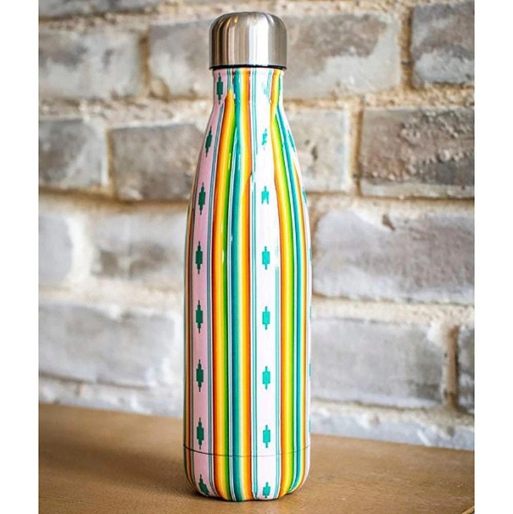 Ivory Aztec Serape Print Metal Bottle