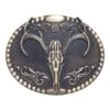And West Oval Elk Skull Buckle