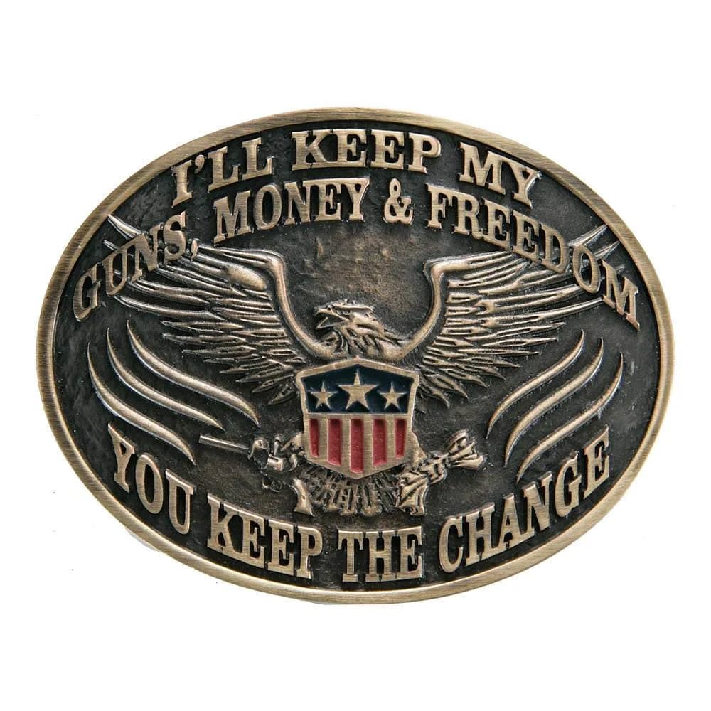 And West I'll Keep My Guns, Money & Freedom Buckle