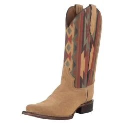 Circle G Women`s Tan Sueded 11in. Square Toe Cowgirl Boot