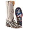 Tin Haul Women's Houndstooth 13 In White Top Cowgirl Boot
