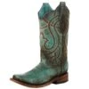 Corral Women`s Turquoise Brown 12in. Square Toe Boot