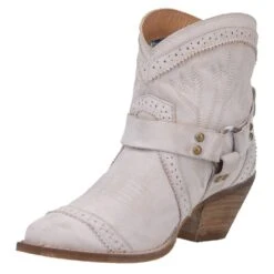 Dingo 1969 Women's Gummy Bear Off White Snip Toe 6 Harness Bootie