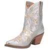 Dingo 1969 Women's Primrose Silver Metallic Snip Toe 7 Bootie