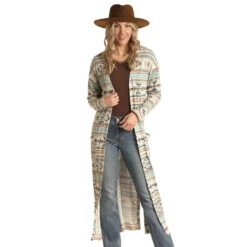 Panhandle Women's Printed Sweater Duster