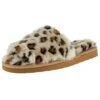 Minnetonka Women`s Lolo Cream Leopard Print Slipper