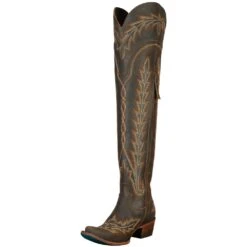Lane Boots Women's Lexington OTK Brown Crackle Snip Toe Boot
