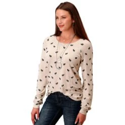 Roper Women's All Over Paisley Embroidered Top