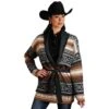 Women's Stetson Brown Serape Cardigan Sweater