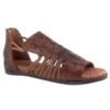 Roper Women's Brown Tooled Leather Sandal