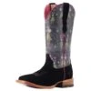 Ariat Women's Frontier Western Aloha Black Roughout 13in. Hula Print Boot