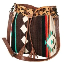 American Darling Saddle Blanket Bag With Leopard Hair On Hide Trim