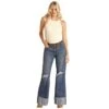 Rock & Roll Denim Womens Med Wash Comfort Flare