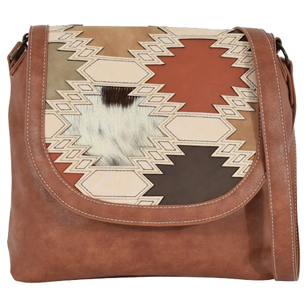 Catchfly Southwest Color Block Crossbody With Brindle Inlay