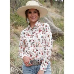 Cruel Girl Womens Long Sleeve Print Western