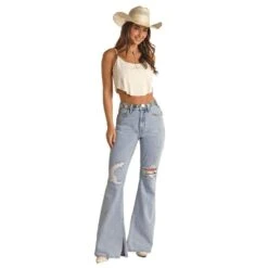 Rock & Roll Denim Women's High Rise Flare Jeans