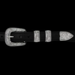 Vogt Silversmiths The Rope Edge Engraved New Yorker Buckle Set