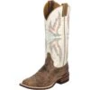 Justin Boots Women's Bent Rail Tan Puma Cowhide Cowgirl Boots