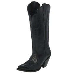 Reba By Justin Chelsea Blk Full Quill Cowhide Snip