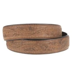 Vogt Silversmiths 1.5in. American Bison Pullup Running Leaf Tooled Belt