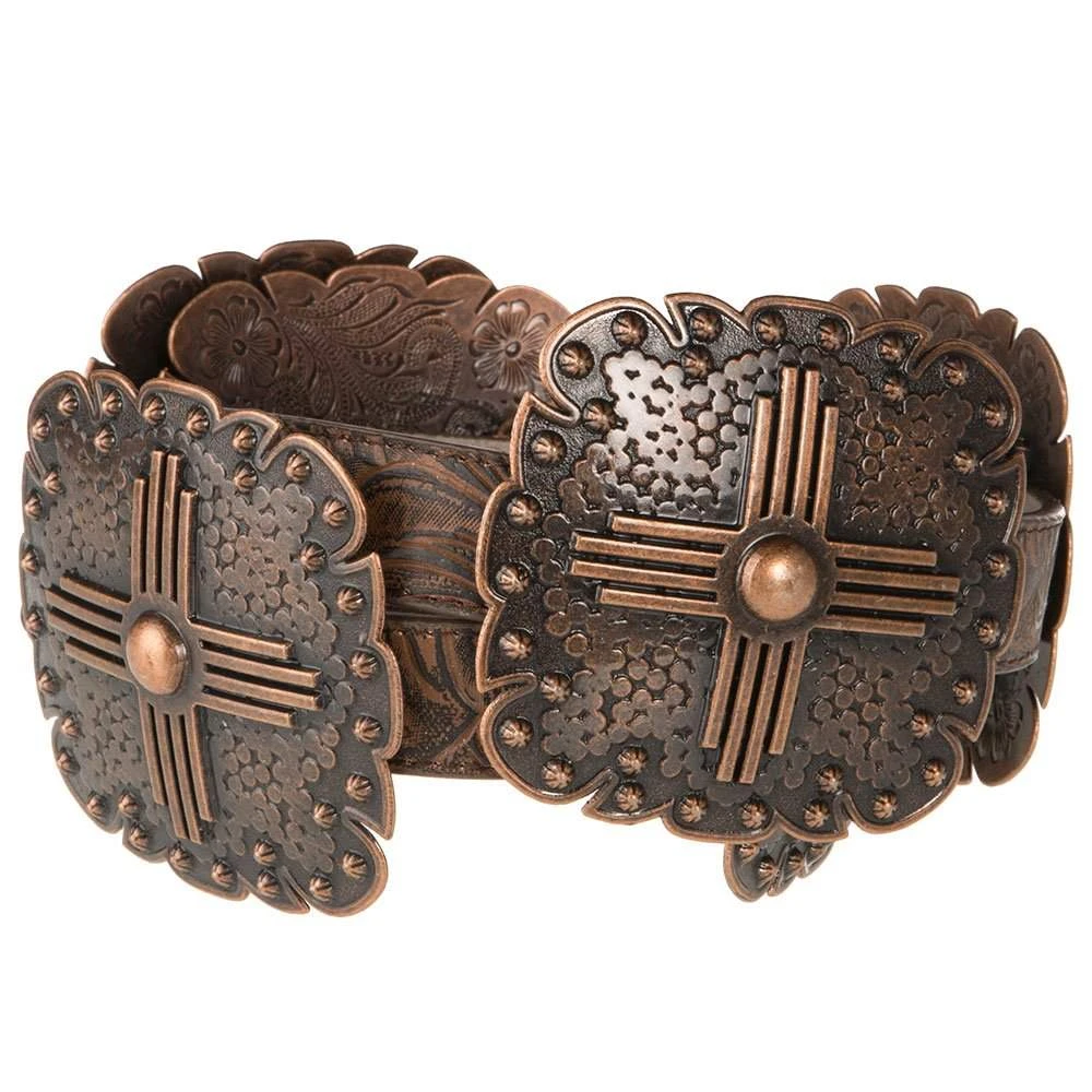Ladies Angel Ranch 1in. Brown Cross Concho Belt - Image 2