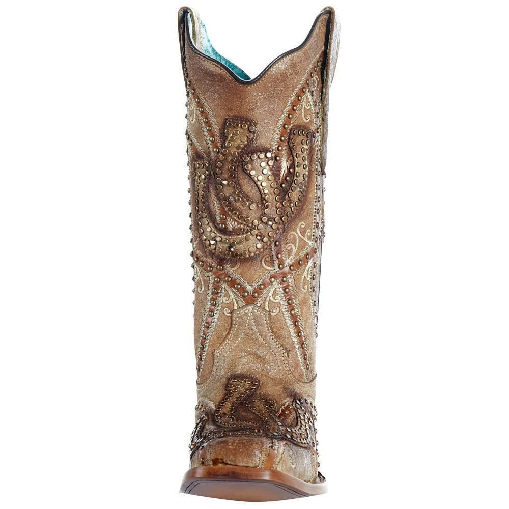 Nrs Footwear Womens Corral Brown Horse Shoe Overlay Boot - Image 2