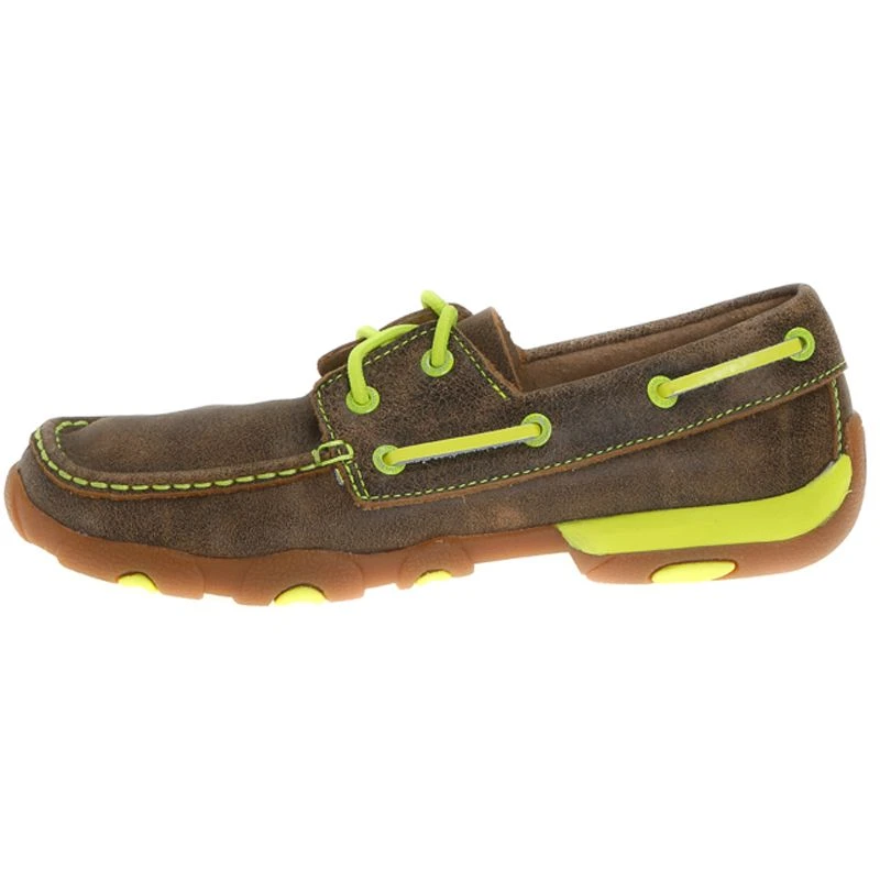 Twisted X Women's Bomber & Neon Yellow Boat Shoes - Image 5